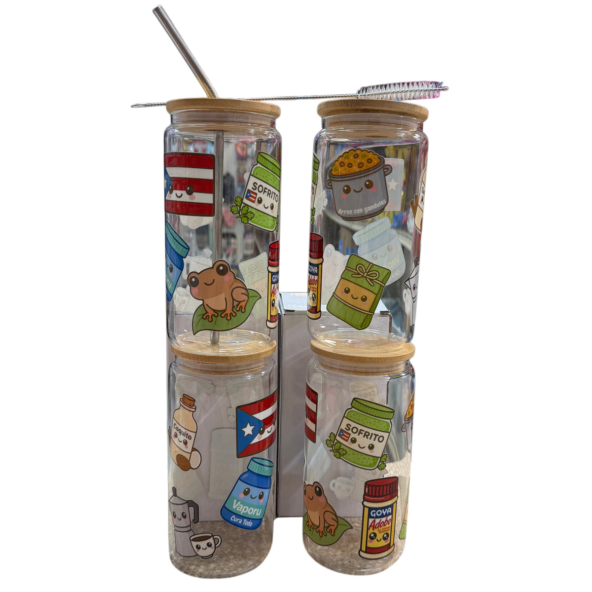 Vaso Happy Face Boricua